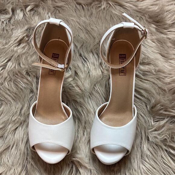 IDIFU Jana Platform Chunky High Heels Peep Toe Ankle Strap Wedding Bridal Party - Picture 3 of 13